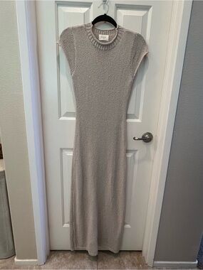 DISSH Leo Chalk Knit Maxi Dress in Light Taupe